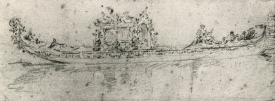 Gondol reserverad för ambassadörer, av Francesco Guardi (1712-1793), teckning. av Francesco Guardi