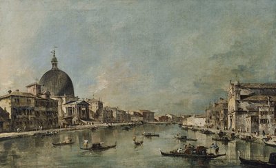 Canal Grande med San Simeone Piccolo och Santa Lucía av Francesco Guardi