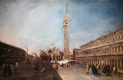 Piazza San Marco (olja på duk) av Francesco Guardi