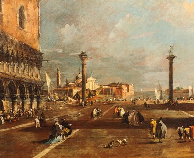 Piazza San Marco mot San Giorgio Maggiore, av Francesco Guardi (1712-1793), olja på duk, 45x72 cm av Francesco Guardi
