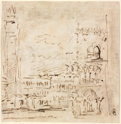 Piazza San Marco med Doges palats av Francesco Guardi
