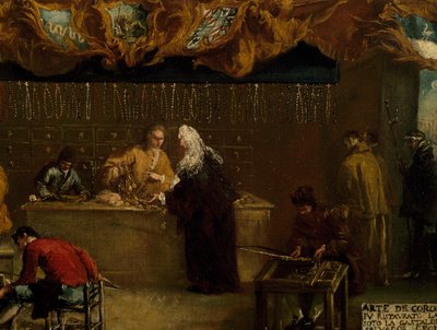 Skylt för Guild of Coroneri, av Francesco Guardi (1712-1793), Italien av Francesco Guardi