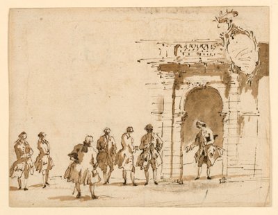 Skiss för en mottagning på Palazzo Surian av Francesco Guardi