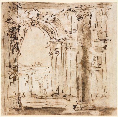 Skiss av labyrinten av Villa Pisani av Francesco Guardi