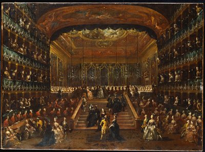 Middagen och balen i Teatro San Benedetto Venedig, till Conti Del Nords ära, 22 januari 1782 av Francesco Guardi