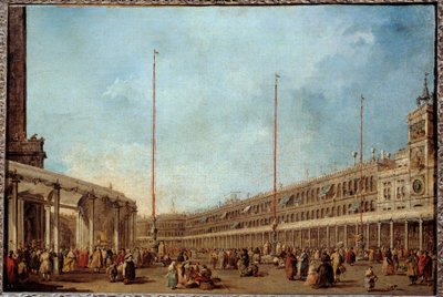 Dogen av Venedig följer processionen av Corpus domini piazza San Marco (Markusplatsen) Detta är förmodligen Doge Alviso IV Mocenigo (1763-1778). Målning av Francesco Guardi (1712-1793) 1766-1770 sön. 0,67x1m av Francesco Guardi