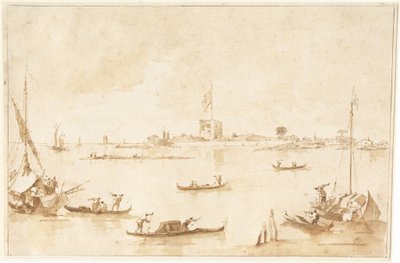 Fästningen San Andrea från lagunen av Francesco Guardi