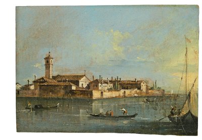 Ön Lazzaretto Vecchio, Venedig av Francesco Guardi