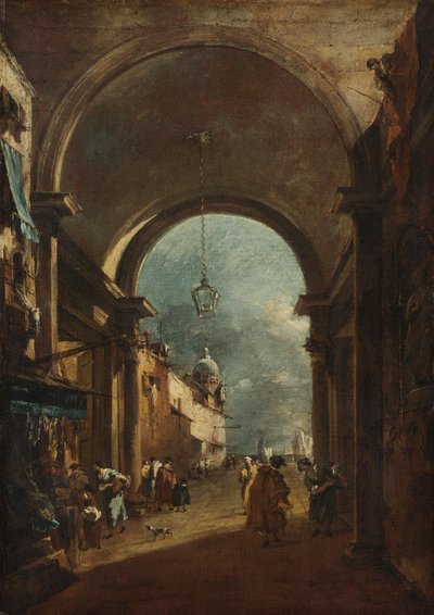 Utsikt genom en port av Francesco Guardi