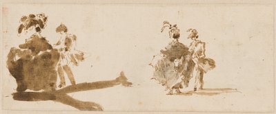 Två eleganta par [verso] av Francesco Guardi