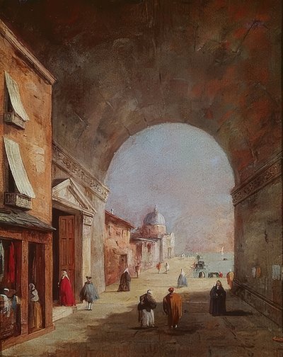Venetianskt landskap av Francesco Guardi
