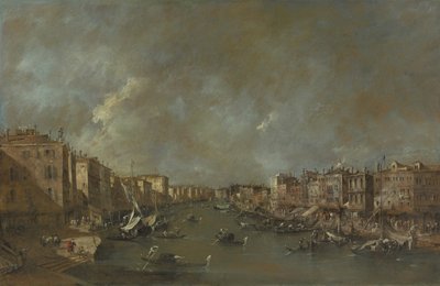 Utsikt över Canal Grande från Ponte di Rialto, efter 1775 av Francesco Guardi