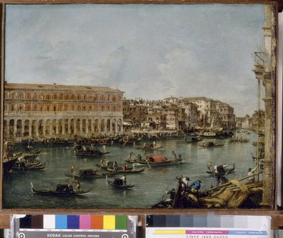 Utsikt över Canal Grande med Fabbriche Nuove di Rialto, 1756-60 av Francesco Guardi