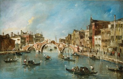 Utsikt över Cannaregiokanalen, Venedig av Francesco Guardi