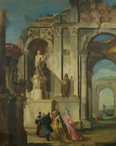 Besök på Ruins av Francesco Guardi