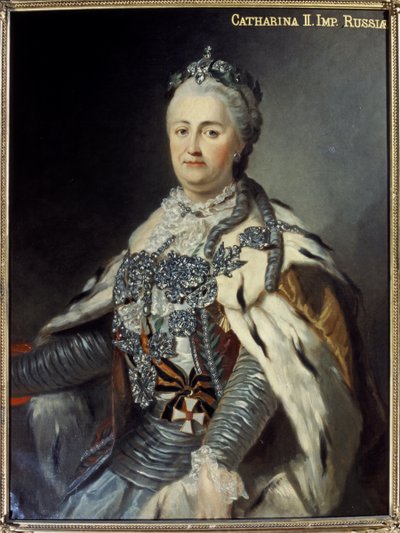 Katarina II "Den stora" (1729-1796) (olja på duk) av Francesco Guerini