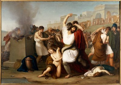 Målning av trojansk präst Laocoon, Milano, Italien av Francesco Hayez