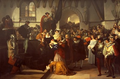 Mary Queen of Scots leds till ställningen av Francesco Hayez