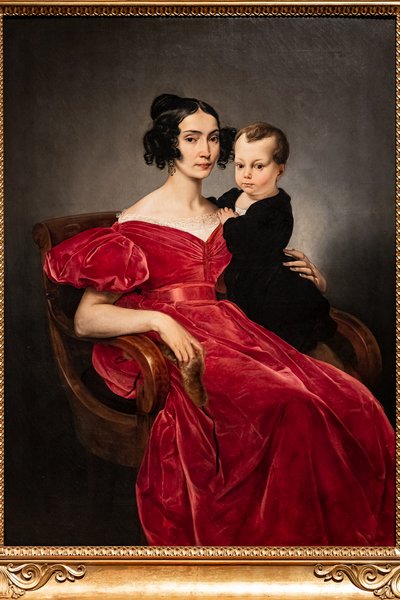 Porträtt av grevinnan Teresa Zumali Marisili och hennes son Giuseppe av Francesco Hayez