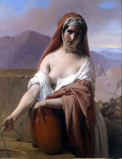 Rebecca vid brunnen. Målning av Francesco Hayez. Brera Academy. Milano av Francesco Hayez