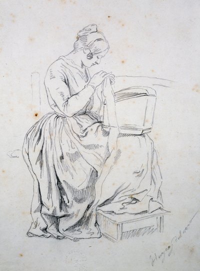 Studera för porträtt av sin fru av Francesco Hayez