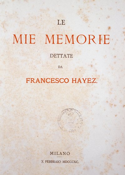 Titelsidan för Mina minnen av Francesco Hayez