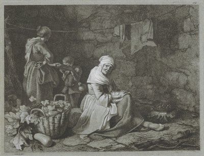 Interiör bondgård Shepherd-scener (serietitel) av Francesco Londonio