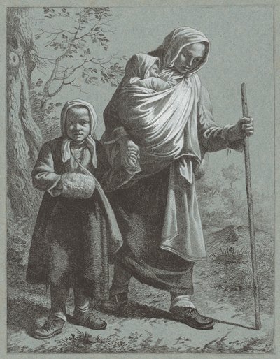 Bondekvinna med två barn, 1764. av Francesco Londonio
