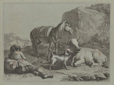 Liggande herde med en säck av Francesco Londonio