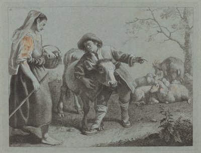 Herde som pekar ut riktningen till en herdinna, 1762. av Francesco Londonio