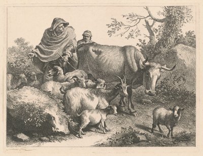 Herde som bär en udde som driver en flock, efter 1776. av Francesco Londonio