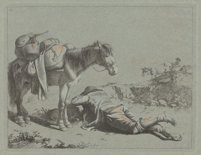Shepherd in Repose near a Pack Horse, ca. 1762. av Francesco Londonio