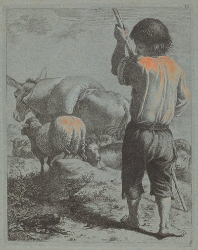 Herde med åsna, får och get, 1759. av Francesco Londonio
