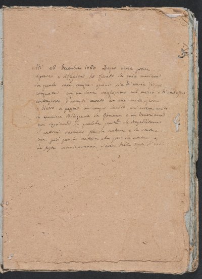 Verona Skissbok: Inskription sida 1, 1760. av Francesco Lorenzi