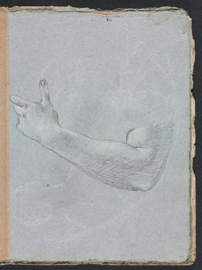 Verona Skissbok: Vänster arm och hand sida 47, 1760. av Francesco Lorenzi