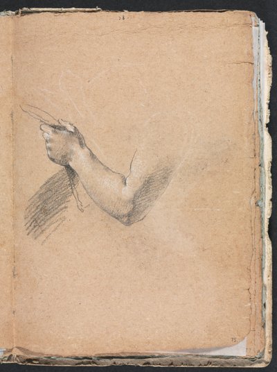Verona Skissbok: Vänster arm och hand sida 75, 1760. av Francesco Lorenzi