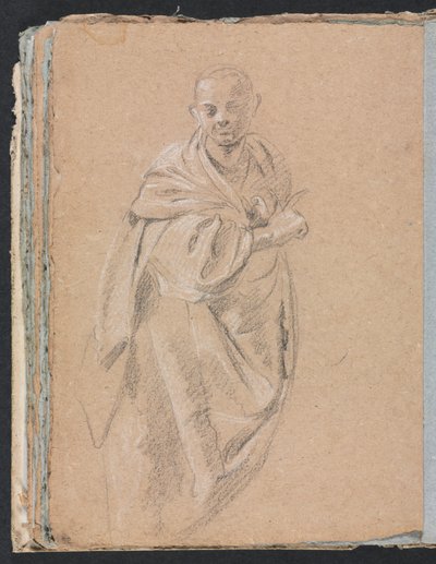 Verona Skissbok: Stående munk sida 52, 1760. av Francesco Lorenzi