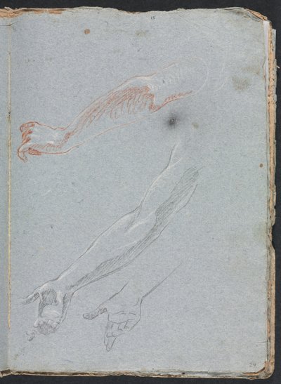 Verona Skissbok: Studie av händer och armar sida 29, 1760. av Francesco Lorenzi