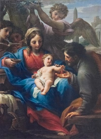 Resten på flyget till Egypten (olja på duk) av Francesco Mancini