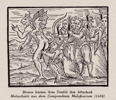 Häxor som kysser djävulens anus av Francesco Maria Guazzo
