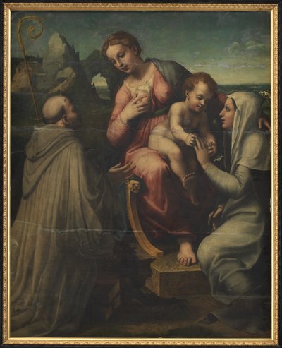 Madonnan och barnet med heliga av Francesco Menzocchi