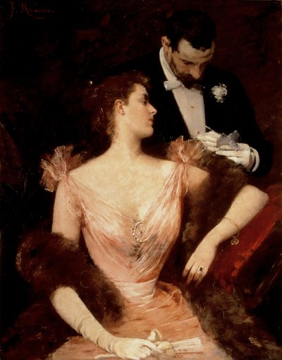 Inbjudan till vals, omkring 1894 (olja) av Francesco Miralles Galaup