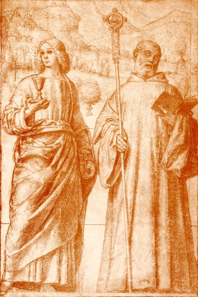 Johannes Döparen och St. Benedictus av Francesco Morone