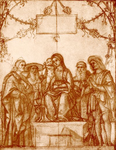 Madonna med fyra helgon av Francesco Morone