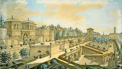 Utsikt över Rom (akvarell på papper) av Francesco Panini