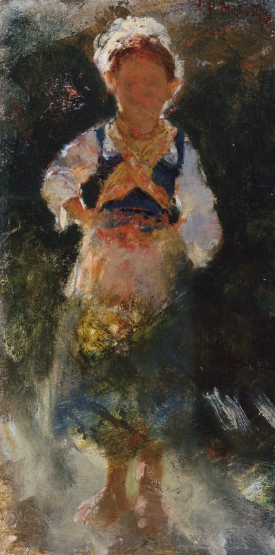 Bakgrundsbelyst flicka av Francesco Paolo Michetti