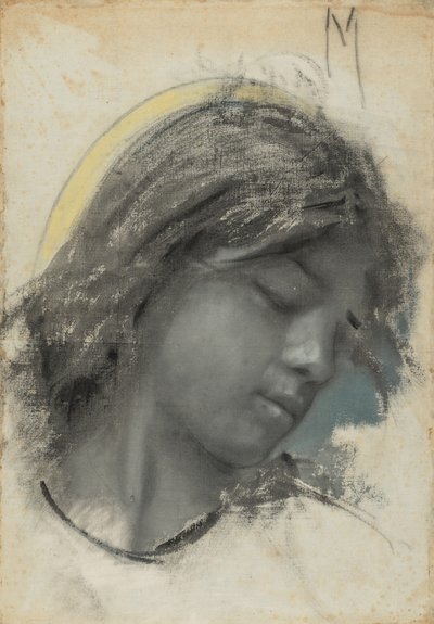 Huvud av en ängel (recto); Huvud av en kvinna (verso) av Francesco Paolo Michetti