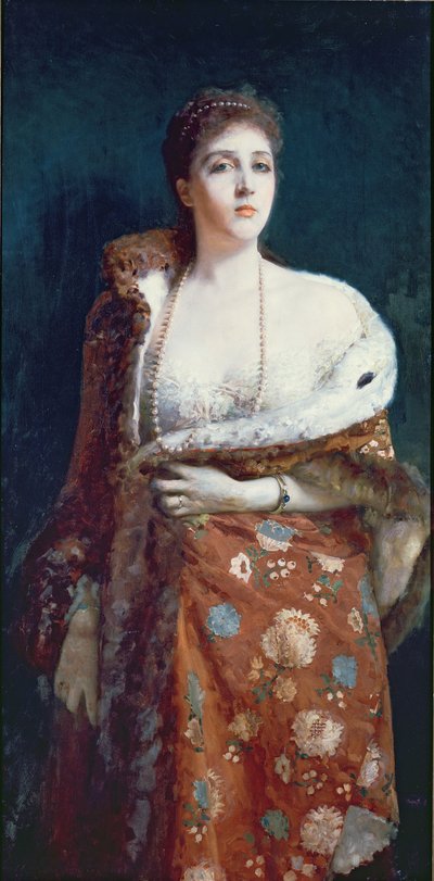 Porträtt av hertiginnan av Fondi av Francesco Paolo Michetti