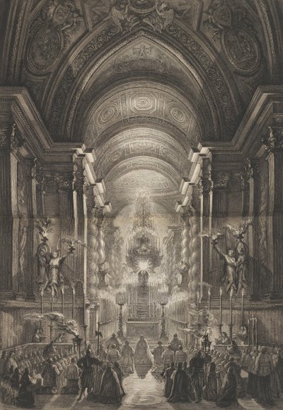 Ceremoni hölls i Cappella Paolina, Vatikanen, 1787. av Francesco Piranesi