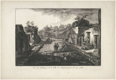 Utsikt över ruinerna av Pompeji Utsikt över fabrikerna i staden Pompeia, tagen från dess entré (titel på objektet) av Francesco Piranesi